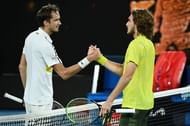 Daniil Medvedev and Stefanos Tsitsipas at the 2021 Australian Open